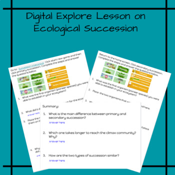 Preview of Digital Ecological Succession Explore Lesson