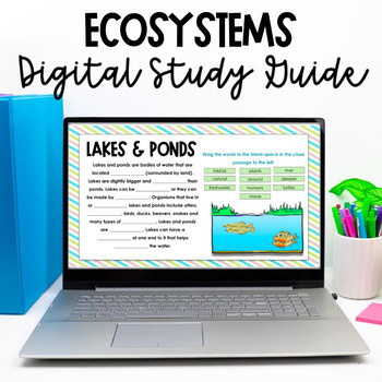 Preview of Digital Ecosystem Study Guide - NC Essential Science Standards 5.L.2