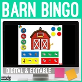 Digital Editable Bingo in the Barnyard for No Print Speech