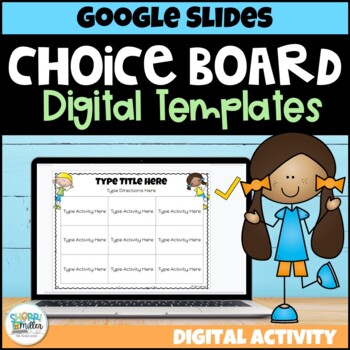 Preview of Digital Editable Choice Board Templates FREEBIE using Google Slides