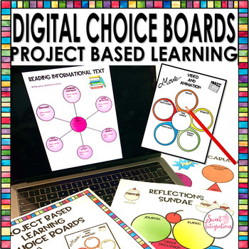 Preview of Digital Editable Choice Boards for Project Based Learning - Genius Hour Option