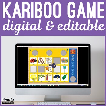 Preview of Digital Cariboo Editable Game for Teletherapy & iPad : No Print Speech Kariboo