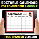 Digital Editable Monthly Calendar for PowerPoint and Googl