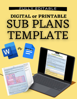 Preview of [FREE] DIGITAL & Editable SUB Plans TEMPLATE  (with tips on AI Integration)