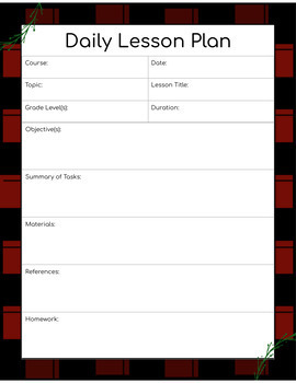 Digital & Editable Teacher Organizer (Red Buffalo Check) | TpT