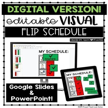 Preview of Digital Editable Visual Schedule for Special Education