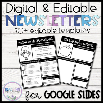 Preview of Digital & Editable Weekly Newsletters for GOOGLE SLIDES