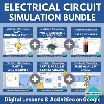 Preview of Digital Electrical Circuit Lessons Bundle - PhET Simulation & Questions