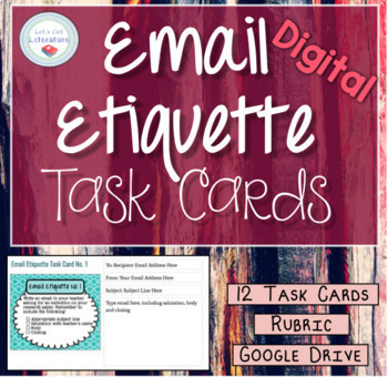 Preview of Digital Email Etiquette Task Cards