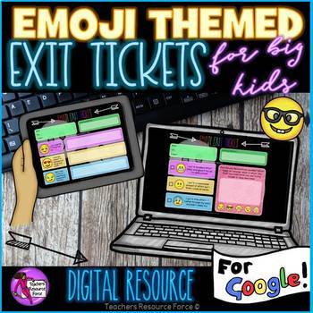 Preview of Digital Emoji Exit Slip Tickets using Google Slides