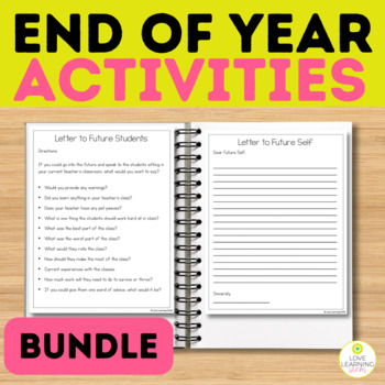 Preview of Digital End of Year Fun Activities Writing Activities BUNDLE SEL