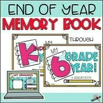 Preview of Digital End of Year Memory Book Activity 2nd 3rd Grade