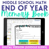 Digital End of Year Middle School Math Activity