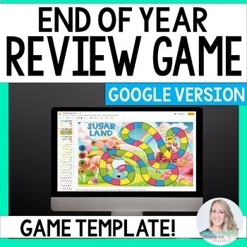 Preview of Digital End of Year Review Game TEMPLATE | Digital Google Slides Activity