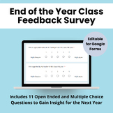 Digital End of Year Student Class Survey for Secondary Students
