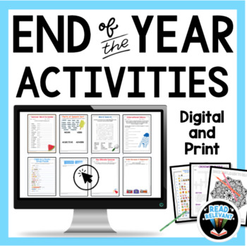 Preview of Digital End of the Year Activities for Middle School ELA Fun