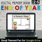 Digital End of the Year Memory Book Activities | Emoji Theme