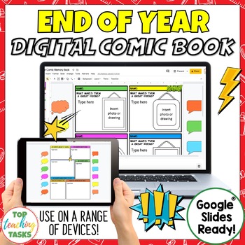 Preview of Digital End of the Year Memory Book for Google Classroom | Digital Comic Book
