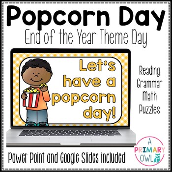 Preview of Digital End of the Year Theme Day Popcorn Day