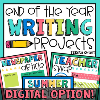 Preview of Digital End of the Year Writing Projects on Google Slides | Distance Learning