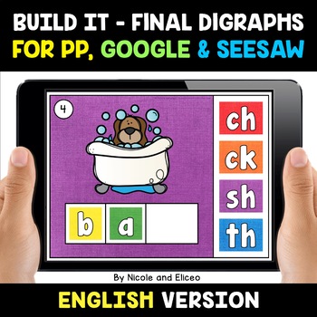 Preview of Digital Ending Digraphs Word Work for Google and Seesaw