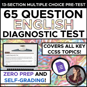 Preview of Digital English Diagnostic Test: 65 Multiple Choice Questions & Self-Grading!