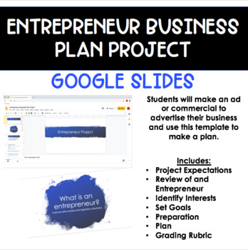 Preview of Digital Entrepreneur Business Plan Project | Google Slides