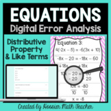 Digital Error Analysis Equations w/ Distributive Property 