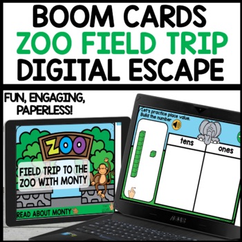 Preview of Digital Escape Activity using Boom Cards | Zoo Digital Escape