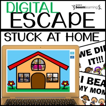 Preview of Digital Escape Boom Cards No Prep Literacy and Math Centers