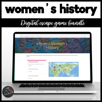 Preview of Women's History Digital Escape Room Bundle