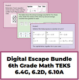 NO PREP -Digital Escape Bundle for 6th Grade Math TEKS 6.4
