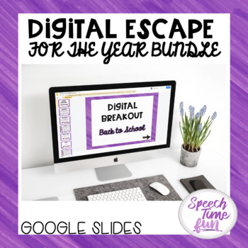 Preview of Digital Escape (Drawing Conclusions) Google Slides Bundle for the year