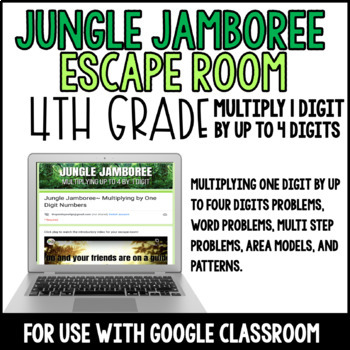 Preview of Digital Escape Room 4th Grade Multiply 1 digit by up to 4 Digits 4.NBT.B.5