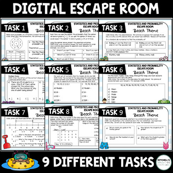 Digital Escape Room 7th Grade Probability and Statistics | Distance Learning