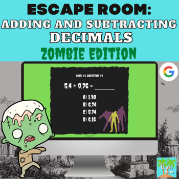 Preview of Digital Escape Room | Adding and Subtracting Decimals - Zombie Edition