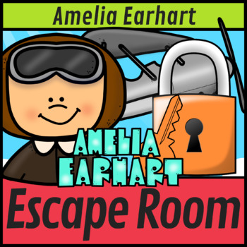 Preview of Amelia Earhart Digital Escape Room for Boom Cards Womens History Month