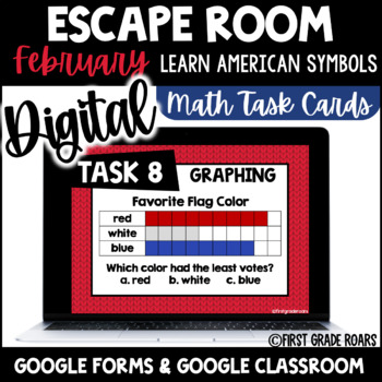 Preview of Digital Escape Room American Symbols MATH Google Forms