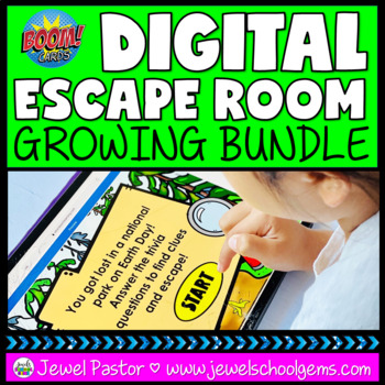Preview of Digital Escape Room BOOM Cards™ BUNDLE with Valentines Day Trivia Activities