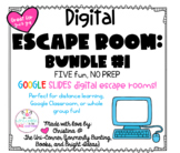 Digital Escape Room BUNDLE #1 | Distance Learning | 5 Esca