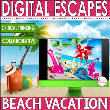 Preview of Digital Escape Room - Beach Vacation - End of the Year Activities - Google Apps