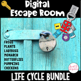 Digital Escape Room Bundle - Life Cycles of plants, frogs,