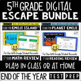 Digital Escape Room Math and Reading Review End of Year | 