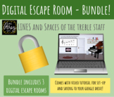 Digital Escape Room  - Bundle of 3 - Treble Clef Lines and Spaces