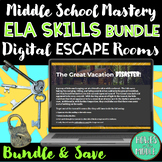 Middle School ELA Digital Escape Room Bundle: 5 Engaging C