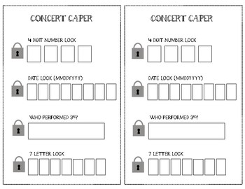 Digital Escape Room Concert Caper General Puzzle Easy By Girl Code
