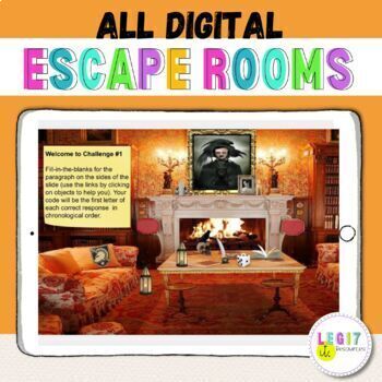 Preview of Digital Escape Room |Edgar Allan Poe Edition| (7th-12th grades)