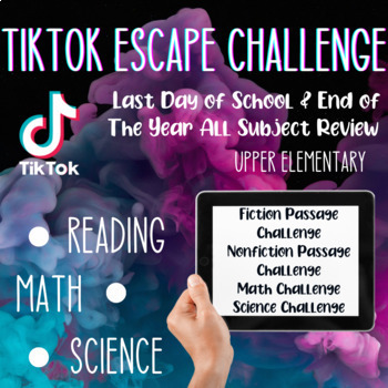 Preview of Digital Escape Room: End of Year Review or Last Day Of School Game TikTok Theme
