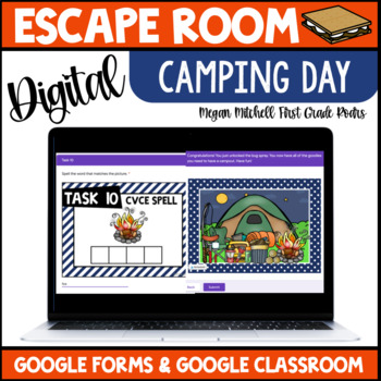 Preview of Digital Escape Room End of the Year Camp Out Google Forms