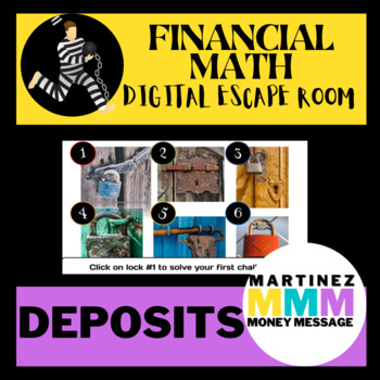 Preview of Checking Account Deposits and Withdrawals Digital Escape Room for Financial Math